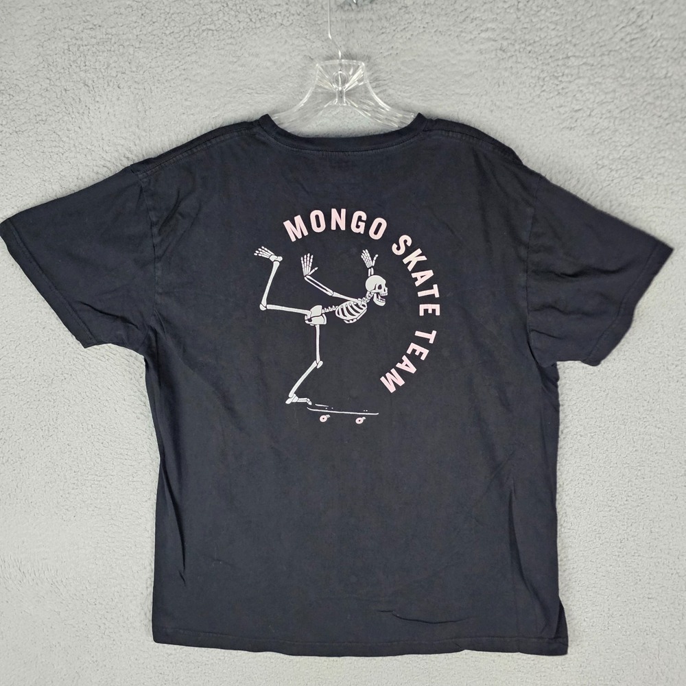 Chomp Mongo Skate Team Shirt Mens XL Black Skeleton Skateboarding Graphic Tee